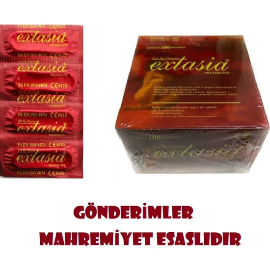 Extasia Prezervatif & Condoms 1 Kutu (100 Adet) Gizli Gönderim HORİZON SAĞLIK
