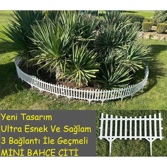 Ddtrend 10 Adet Yeni Tasarım Mini Bahçe Çiti Dekoratif Esnek Plastik Çit Peyzaj Koruma Çit Toplam 580-36 cm