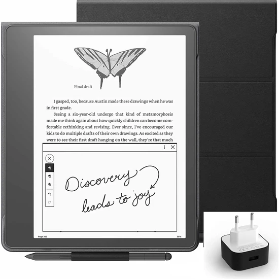 Amazon Kindle Scribe 10.2 E Kitap Okuyucu Premium Pen 64 GB + Orijinal Deri Kılıf + Adaptör