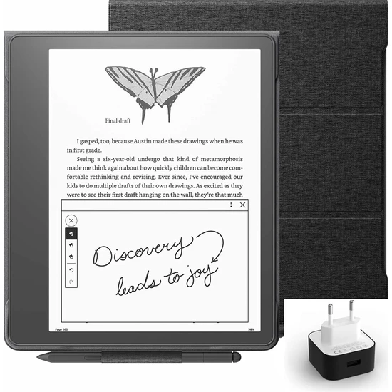 Amazon Kindle Scribe 10.2 E Kitap Okuyucu Premium Pen 64 GB + Orijinal Kumaş Kılıf + Adaptör