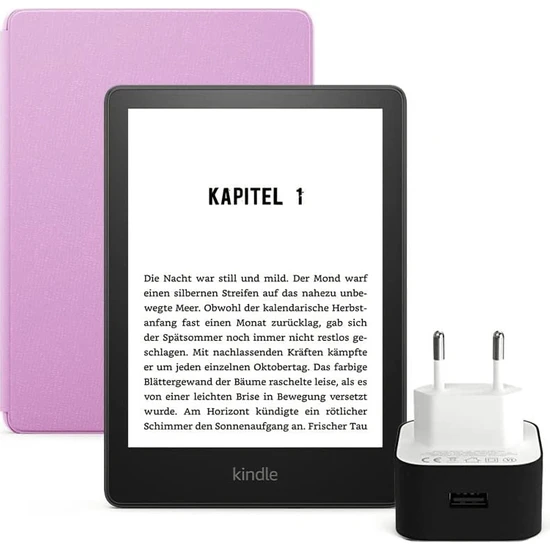 Amazon Kindle 6.8 Paperwhite 5 E Kitap Okuyucu 8 GB + Orijinal Deri Kılıf ve Şarj Adaptörü Reklamlı