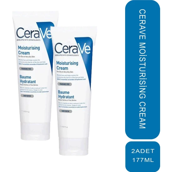 Cerave Nemlendirici Krem Kuru ve Çok Kuru Ciltler 177 ml 2 Adet