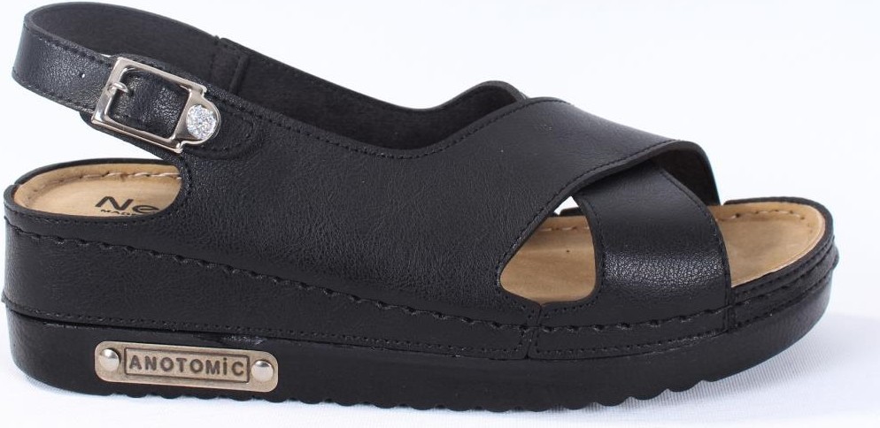 Dagoster DZA37-3031 Siyah Günlük Ortopedik Kadın Sandalet görsel 2