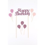 Le Mabelle Lila Happy Birthday Balon Pasta Süsü