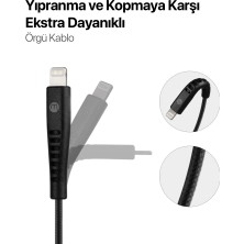 Mojue By ttec Ekstra Dayanıklı USB-C - iPhone Lightning 3A 3’lü Şarj Kablosu 120/200/300 cm