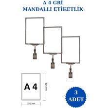 İstanbul Manken 3 Adet A4 Mandallı Raf Etiketi Sepet Etiketi Çerçeveli Etiketlik Eşek Askılık Etiketi