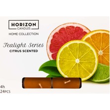 Horizon Tealıght Standart Mum - Kokulu - 24'lü - Farklı Renklerde - 3,75*1,4 cm - Pencereli Kutu