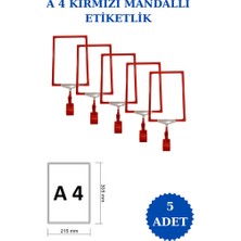 İstanbul Manken 5 Adet A4 Mandallı Raf Etiketi Sepet Etiketi Çerçeveli Etiketlik Eşek Askılık Etiketi