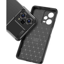 Case 4U Xiaomi Redmi Note 12 5g Kılıf Kamera Korumalı Rugged Armor Karbon Uzun Ömürlü Negro Silikon Siyah