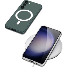 Case 4U Samsung Galaxy S23 Plus Kılıf Kamera Korumalı Wireless Şarj Özellikli Kıpta Magsafe Silikon Kapak Siyah