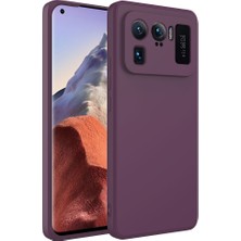 Case 4U Xiaomi Mi 11 Ultra Kılıf Kamera Korumalı Içi Kadife Logosuz Mara Lansman Silinebilir Arka Kapak Koyu Mor