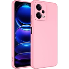 Case 4U Xiaomi Redmi Note 12 Pro 5G Kılıf Kamera Korumalı Içi Kadife Logosuz Mara Lansman Silinebilir Arka Kapak Pembe