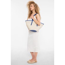 Saria Moda  Kadın Renkli Biyeli Tote Omuz Çantası