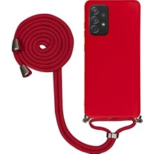 TahTicMer Samsung Galaxy A03S A037 Uyumlu Kılıf Silikon Boyundan Askılı Ipli Lansman Kapak Renkli Tpu