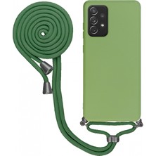 TahTicMer Samsung Galaxy A03S A037 Uyumlu Kılıf Silikon Boyundan Askılı Ipli Lansman Kapak Renkli Tpu