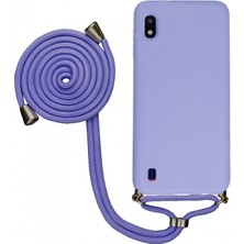 TahTicMer Samsung Galaxy A01 Core A013 Uyumlu Kılıf Silikon Boyundan Askılı Ipli Lansman Kapak Renkli Tpu