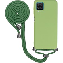 TahTicMer Samsung Galaxy M32 M325 Uyumlu Kılıf Silikon Boyundan Askılı Ipli Lansman Kapak Renkli Tpu