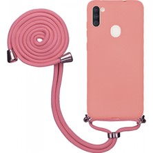 TahTicMer Realme 5i Uyumlu Kılıf Silikon Boyundan Askılı Ipli Lansman Kapak Renkli Tpu