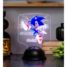 Sevgi Lambası Kirpi Sonic Hediyesi, Çocuk Odası Süper Sonic Hediyesi Isimli LED Lamba, Sonic Tasarım LED Lamba