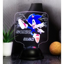 Sevgi Lambası Kirpi Sonic Hediyesi, Çocuk Odası Süper Sonic Hediyesi Isimli LED Lamba, Sonic Tasarım LED Lamba