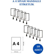 İstanbul Manken 10 Adet A4 Mandallı Raf Etiketi Sepet Etiketi Çerçeveli Etiketlik Eşek Askılık Etiketi