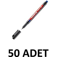 Edding 50 Adet Asetat Kalemi Silgili  E-147S Siyah  CD Kalemi Ince Uçlu Permanent