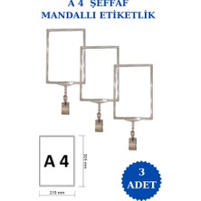 İstanbul Manken 3 Adet A4 Mandallı Raf Etiketi Sepet Etiketi Çerçeveli Etiketlik Eşek Askılık Etiketi