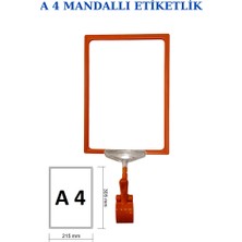 İstanbul Manken 5 Adet A4 Mandallı Raf Etiketi Sepet Etiketi Çerçeveli Etiketlik Eşek Askılık Etiketi
