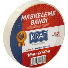 Kraf 30 Adet Maskeleme Bandı 19 mm x 40 Metre Kağıt  Bant