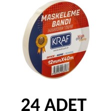 Kraf 24 Adet Maskeleme Bandı 12MMX40METRE Kağıt