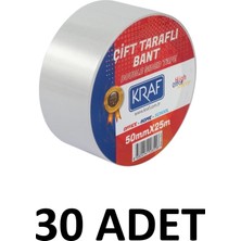 Kraf 30 Adet 50 mm x 25 Metre Çift Taraflı Bant