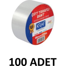 Kraf 100 Adet 38 mm x 25 Metre Çift Taraflı Bant