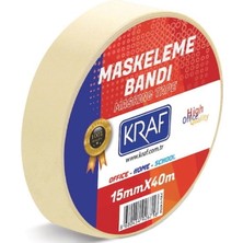 Kraf 50 Adet Maskeleme Bandı 15 mm x 40 Metre Kağıt Bant