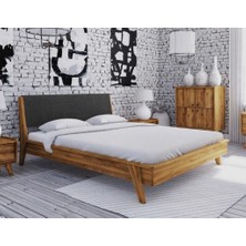 Şehzade Ladin Masif Ahşap Başlıklı Karyola 160 x 200 cm