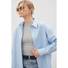 Be Blue 90S Mavi Poplin Gömlek