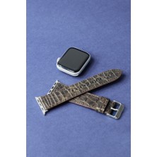 Wrapsol Apple Watch Uyumlu Kordon Kahverengi Croccodile  38-40-41 mm Uyumlu
