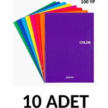 Papirüs 10 Adet A4 Colornote  Tel Dikişli 100  Yaprak Kareli  Defter