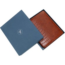 MTKardeşler Victoria's Journals Croco Zipper Folder Defter Kahverengi Çizgili