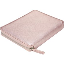 MTKardeşler Victorias Journal's Buffalo Zipper Folder Defter Sedefli Rose Gold Çizgili