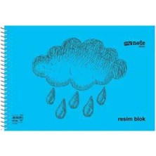 Mynote 10 Adet Büyük Boy 35X50 cm Resim Defteri 30 Yaprak Plastik Kapak Spiralli Karışık Renk