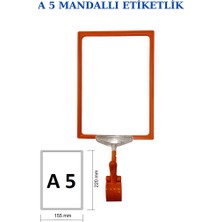 İstanbul Manken 10 Adet A5 Mandallı Raf Etiketi Sepet Etiketi Çerçeveli Etiketlik Eşek Askılık Etiketi