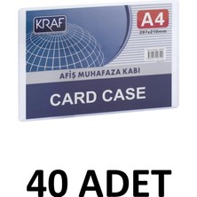 Kraf 40 Adet Afiş Muhafaza Kabı A4 Card Case