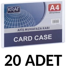 Kraf 20 Adet Afiş Muhafaza Kabı A4 Card Case