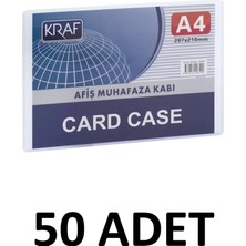 Kraf 50 Adet Afiş Muhafaza Kabı A4 Card Case