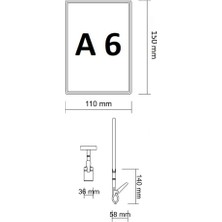 İstanbul Manken 3 Adet A6 Mandallı Raf Etiketi Sepet Etiketi Çerçeveli Etiketlik Eşek Askılık Etiketlik