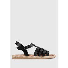 ProvoQ Siyah Kadın Düz Sandalet