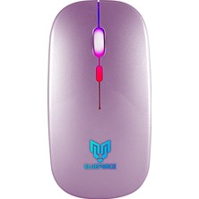 Blueforce V5.0 Bluetooth & Wireless 2,4ghz Sessiz Kablosuz Mouse Pembe Işıklı Şarjlı