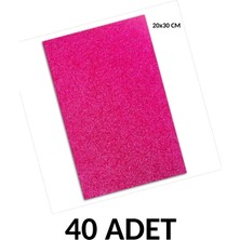 Ticon 40 Adet A4 Simli Yapışkanlı Eva 20X30CM  Pembe