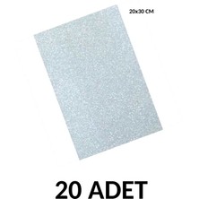 Ticon 20 Adet A4 Simli Yapışkanlı Eva 20X30CM  Gümüş