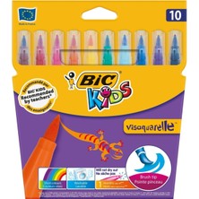 Bic Kids 10LU Kutu Visaquarelle Fırça Uçlu Boya Kalemleri Renkli Seçeneklerle Eğlenceli Çizimler